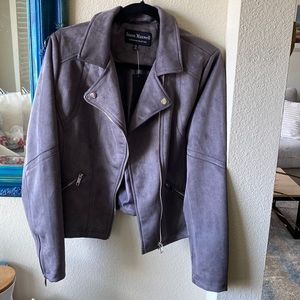 Gray Faux suede Moto Jacket